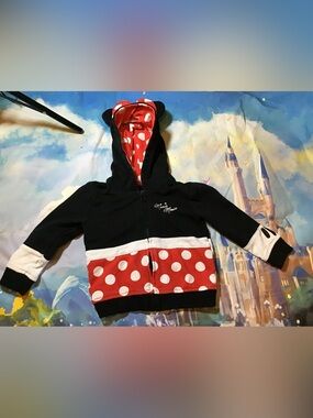 Disney parks Minnie Mouse zip up hoodie w/ ears size 24 months